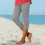 Women's Grey Capri Leggings Zipper Design 1 Pair 1