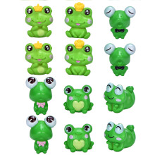 Animale miniaturale drăguțe: Mini figurine broaște pentru decorațiuni de grădină din rășină și accesorii DIY (Set de 12)