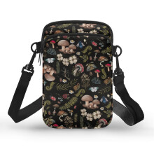 Schultertasche aus Polyester mit Pilzmuster und verstellbarem Riemen – ideal für den täglichen Gebrauch.
