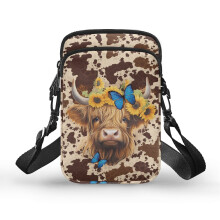 Highland Cow Sling Bag für Damen, verstellbarer Riemen, Crossbody-Tasche, Polyester, auslaufsicher