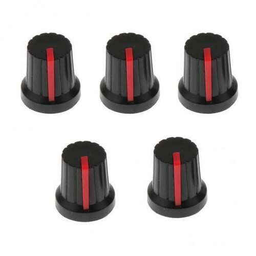 2x5pcs Guitar Effect Pedal Knob Amplifier Control Knobs Black+red