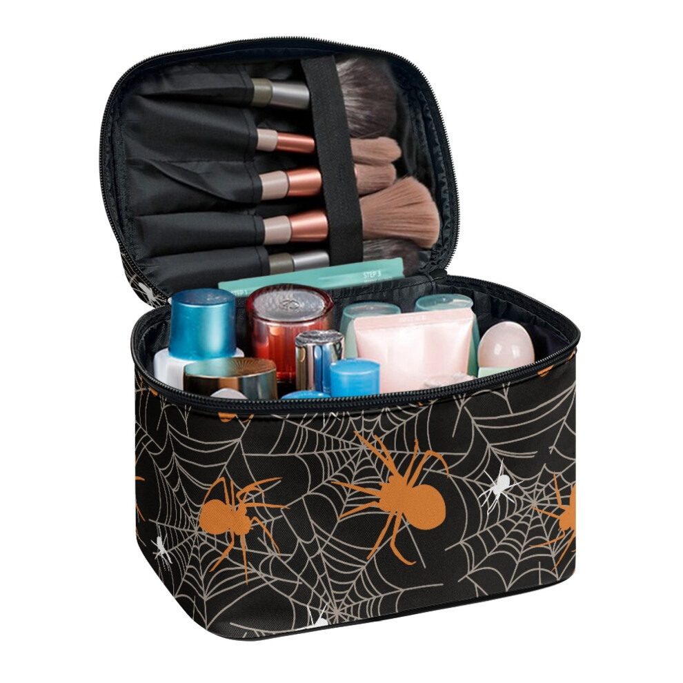 Large Capacity Cosmetic Organizer Bags Effortless Organization Lightweight, Spider and Web