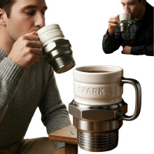 Spark Plug Mug – Auto-Inspired Coffee Cup for Car Lovers, Mechanics & Gearheads, Compatible with All Standard Mugs