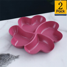 Plateau à apéritif (lot de 2), plateau de service compartimenté en plastique blanc pour fêtes, fruits, légumes, bonbons, apéritifs, desserts