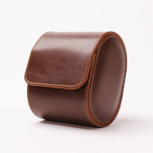 Luxury Leather Travel Watch Case Single Watch Box for Men and Women Portable Jewelry Watch Storage Roll Organizer (BLACK)