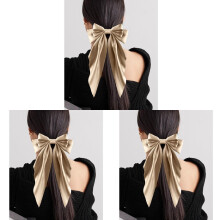 Long-Tail Big Bow Hair Ties 8-Color Satin Vintage Style