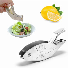 Fish-Shaped Manual Lemon Juicer, Food-Grade Stainless Steel, Compatible with Orange, Lemon, Lime & Pomegranate