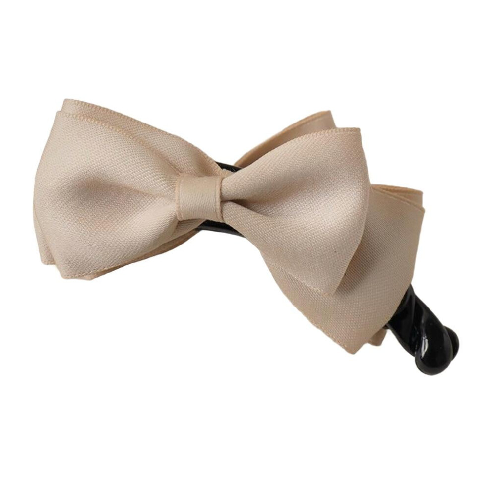 Fabric French-Style Black Bow Banana Clip for Ponytail and Bun, Secure Grip and Comfortable Wear for Daily Use