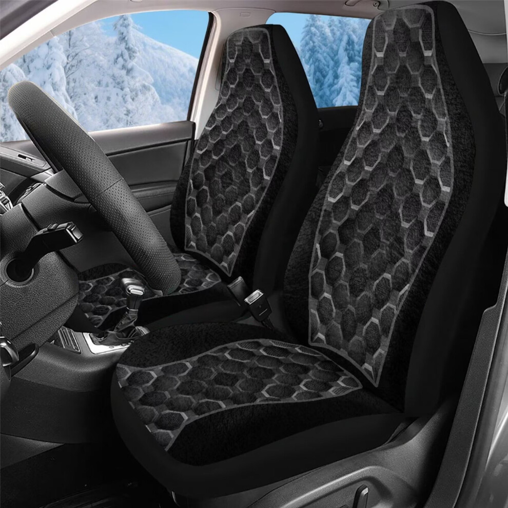 Car Seat Covers Front Seats Only, 2-Piece Velvet Fabric, Universal Faux Leather Print Auto Driver Seats Covers, Seat Cushions For Trucks Suv Coral 9496895291707