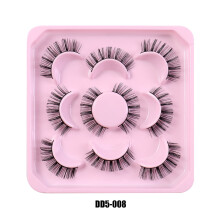 5 Pairs Russian Curl D-Curve False Eyelashes - Thick Curly Lashes, Voluminous Look for Daily & Party Makeup