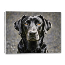 Black Labrador Retriever Canvas Art 12x16 Inch Framed