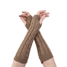 Women's Polyester Long Arm Half Fingerless Knitted Gloves for Winter Punk Style and Easy Operation