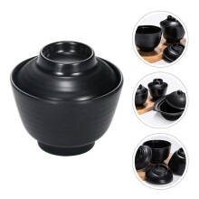 Traditional Japanese style Melamine Noodle Rice Miso Soup Bowls with Matching Lids for Noodles Pho Noodle Udon Thai Chinese Dinnerware