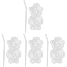 4St Bear Shape Drinkbeker - Clear Voor Frisdrank En Bier