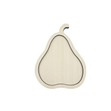 Natural Wood Animal & Fruit Shaped Serving Platters, Heat-Resistant Placemats for Home Dining & Decor(Pear)