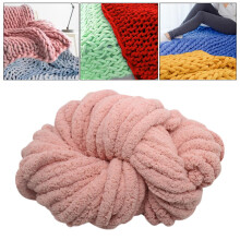 Hilo grueso de chenilla para ganchillo, hilo grueso y voluminoso para tejer, hilo súper grueso y voluminoso para tejer a mano una manta, color rosa