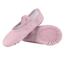 Willtoo Ballet Shoes for Girls Toddler Ballet Slippers Soft Leather Boys Dance Shoes for Toddler/Little Kid/Big Kid Pink 7.28"