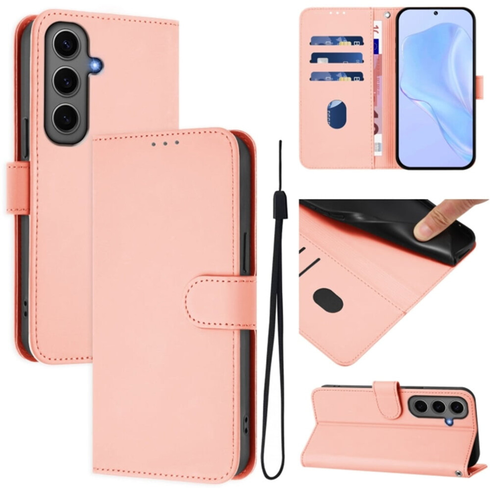 Wallet Case Compatible With Samsung Galaxy S24+ 5G Â Pu Leather Flip Folio With Magnetic Closure, 3 Card Slots & Wrist Strap, Pink 9313598259288