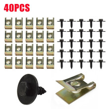 40x U Nut Hex Screw Speed Fastener Undertray Sheet Metal Clip Fixing For BMW E46 E92 E90 F10 Car Fender Bumper Cross Head Screws