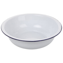 Retro Enamel Bowl for Kitchen Vintage Mixing and Salad Bowls Old-Fashioned Enamelware Basin Round Metal Serving Tray Enamelware for Kitchen 28cm