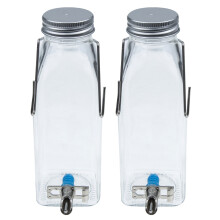 Pet Water Feeder for Rabbits Silver 1 Set