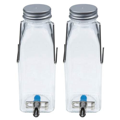 Pet Water Feeder for Rabbits Silver 1 Set