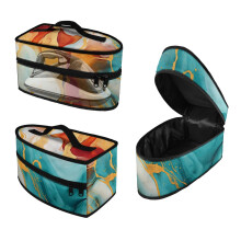 Travel Iron Holder Bag Warm-Toned Marble Pattern with Zipper Closure Zipper Handle, Bag Only