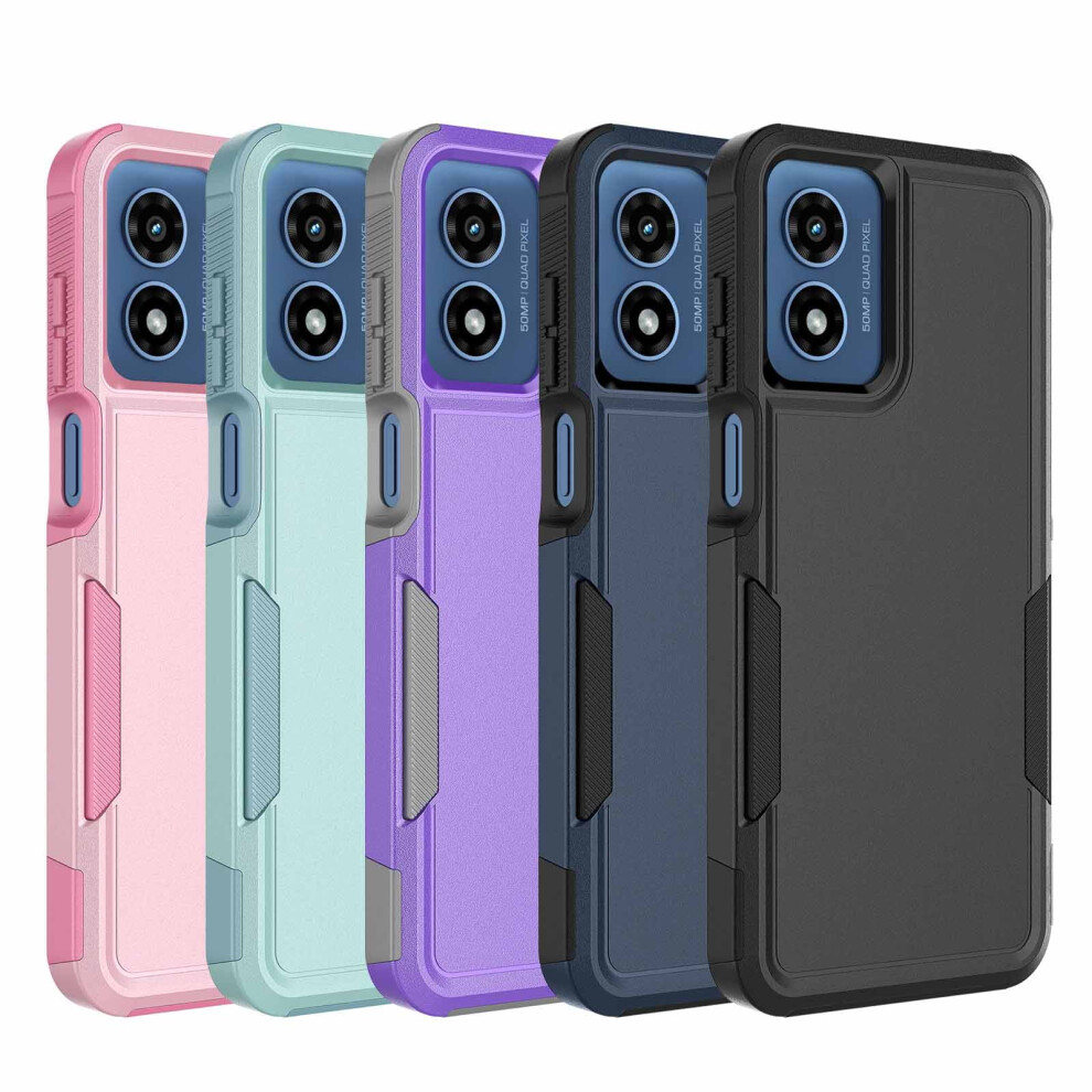 Military-Grade Dual-Layer Rugged Case For Motorola Moto G Play 4G 2024 Â Shockproof, Heavy-Duty Bumper Cover Â Black 9313598259493