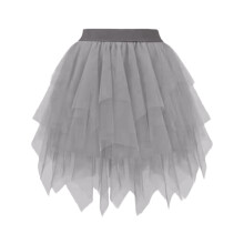 Women's Asymmetrical A-line Puff Skirt Gray L