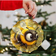 3D Bee Wind Spinner for Yard – Kinetic Garden Decor, Metal, Wind-Powered, No Batteries, Easy Assembly, Gift for Her – Compatible with Outdoor Use