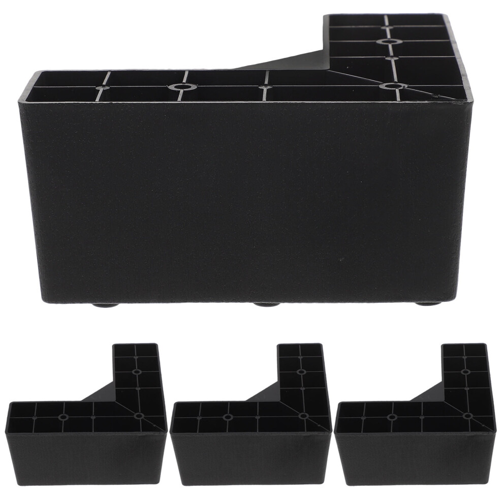 Couch Legs Replacement 4Pcs Plastic Sofa Leg Extender Furniture Risers Black Sturdy L-Shaped 9313598261946