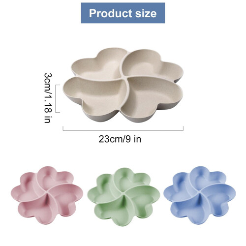 4-Compartment Plastic Plates – Appetizer, Dessert & Condiment Use, Reusable Round Blue Plates, One Size 1