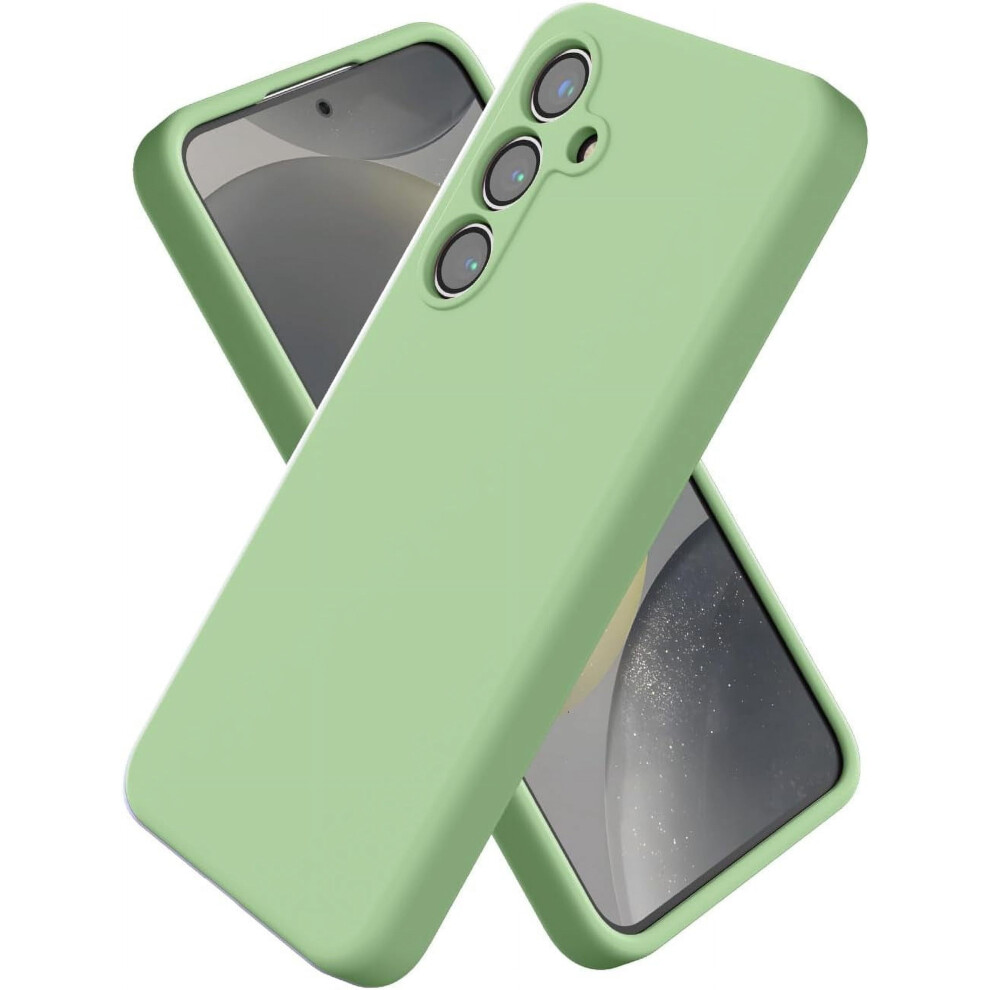 Compatible With Samsung Galaxy S24 Plus, Slim Liquid Silicone Case, Shockproof, Upgraded Camera Protection & Microfiber Lining, 6.7", Mint Green 9193271885368