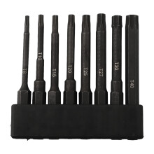 8PCS Magnetic Black Torx Head for Torx Screwdriver Bits, Drill Bits, Tools T8-T40, 65mm, Magnetic Screwdriver Bits Set for Repairs