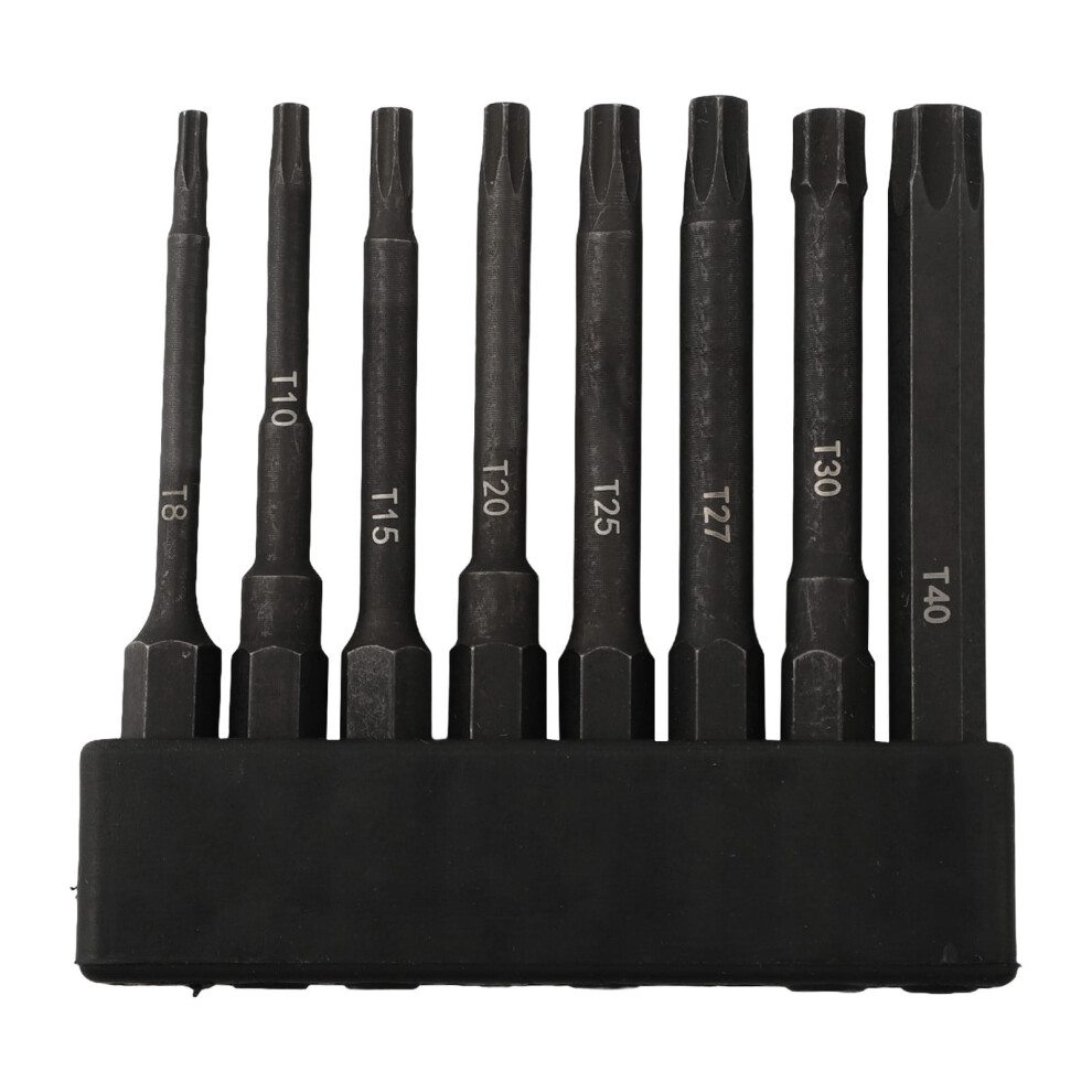 8Pcs Magnetic Black Torx Head For Torx Screwdriver Bits, Drill Bits, Tools T8-T40, 65Mm, Magnetic Screwdriver Bits Set For Repairs 9558633087673