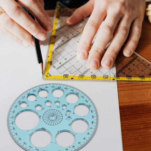 2Sets Plastic Drawing Ruler and Protractor Set for Student Use 2
