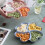 4-Compartment Plastic Plates – Appetizer, Dessert & Condiment Use, Reusable Round Blue Plates, One Size 4