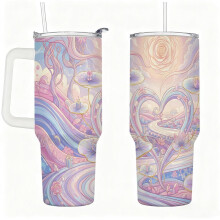 Stainless Steel Insulated Tumbler with Handle Lid and Straw