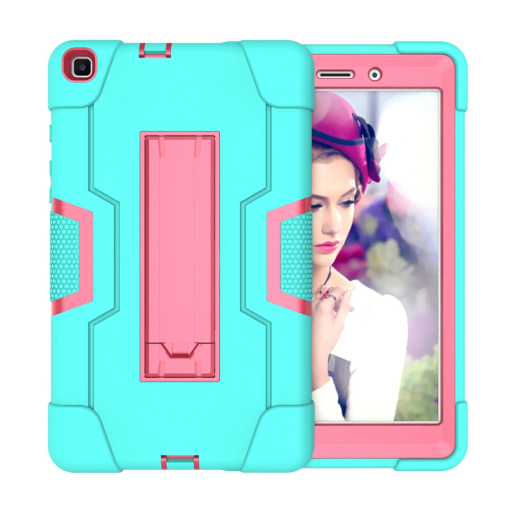 Heavy Duty Rugged Case Compatible With Samsung Galaxy Tab A 8.0" 2019 (Sm-T290/T295/T297), Kickstand, Mint/Rose 9193271885498