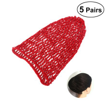 5Pcs Stretchy Red Hair Net Snoods Comfortable Elastic Band Covers