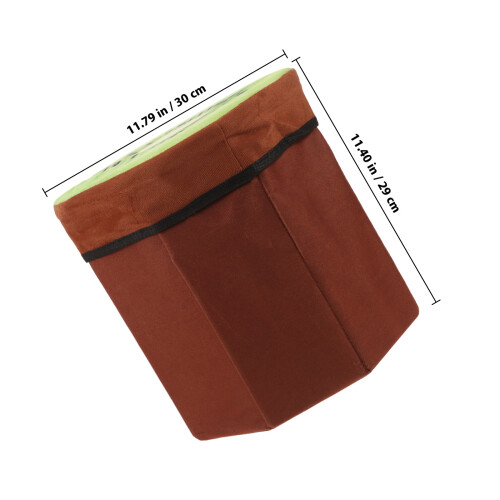 Brown Fruit Ottoman Folding Chair Storage Box Seat 2