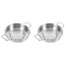 2Pcs Stainless Steel Korean Noodle Pot Double Handle Cooking Soup Pot