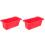 2Pcs Red Silicone Drip Pan Liner Reusable Grease Cup Camping Accessory 1