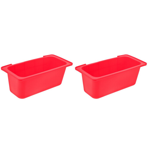 2Pcs Red Silicone Drip Pan Liner Reusable Grease Cup Camping Accessory
