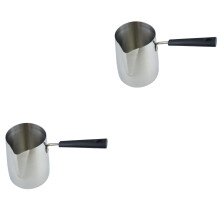 2Pcs Stainless Steel Milk Frother Pitcher for Latte Art Silver Durable