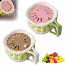 Multifunctional Fruit Washing Bowl with Strainer, 2-In-1 Draining And Preservation Basket with Foldable Handle for Kitchen and Refrigerator Use
