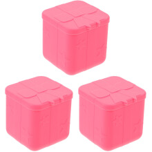3Pcs Pink Small Silicone Dipping Sauce Cups with Lids for Picnics