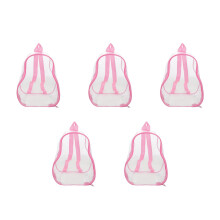 5Pcs Pink PVC Doll Travel Organizer Bag Clear Carrying Storage Case