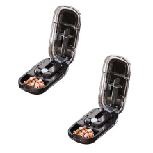 Portable Pill Cutter (3/2/1 pcs), for Small/Tiny Pills, 1/4 & 1/2 Splitting, Centering & Alignment, Travel-Sized