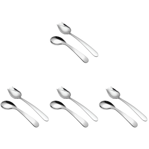 8Pcs Silver Adaptive Angled Spoon Tableware for Patients and Seniors